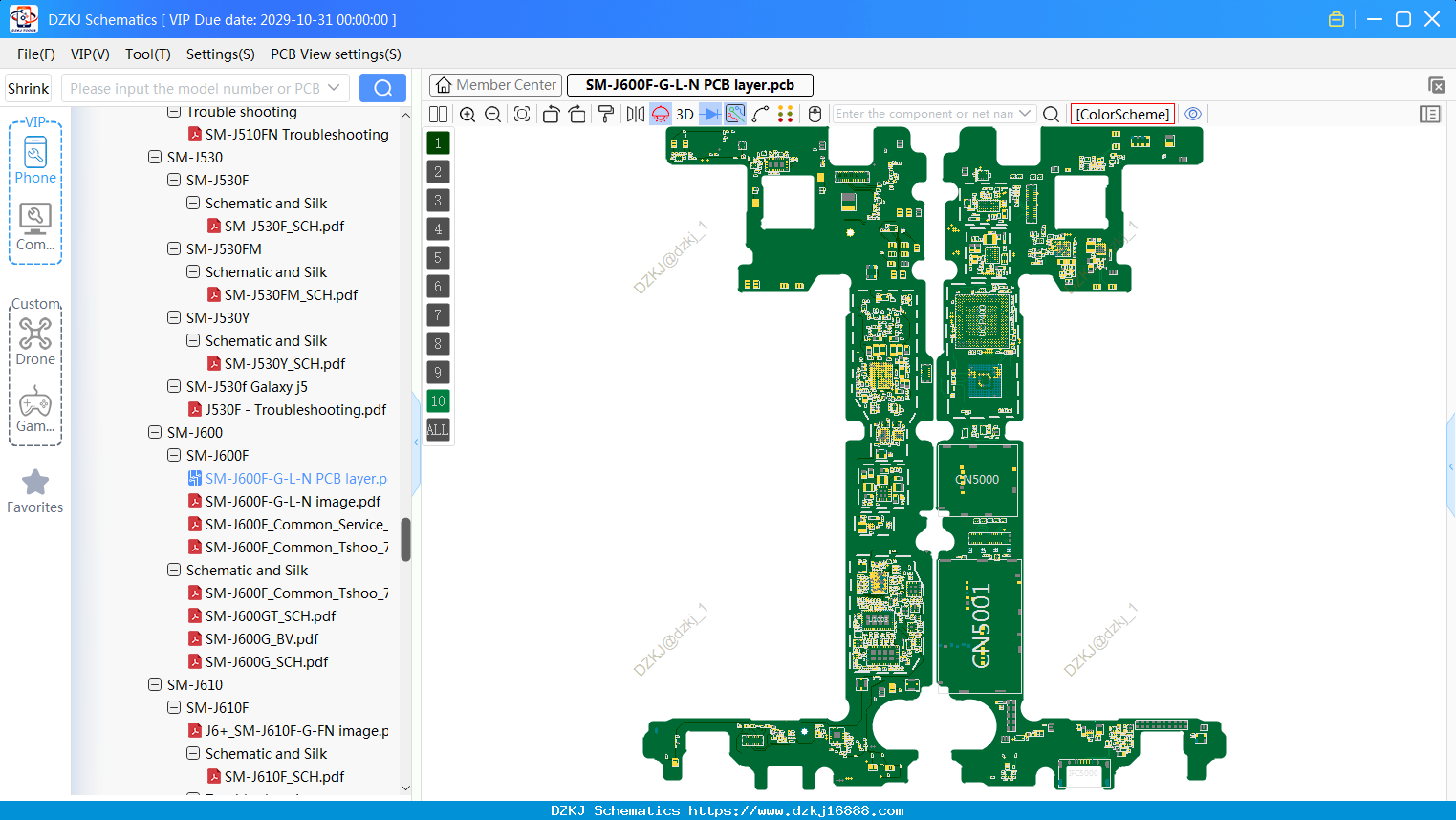 Samsung SM-J600F-G-L-N PCB Layer